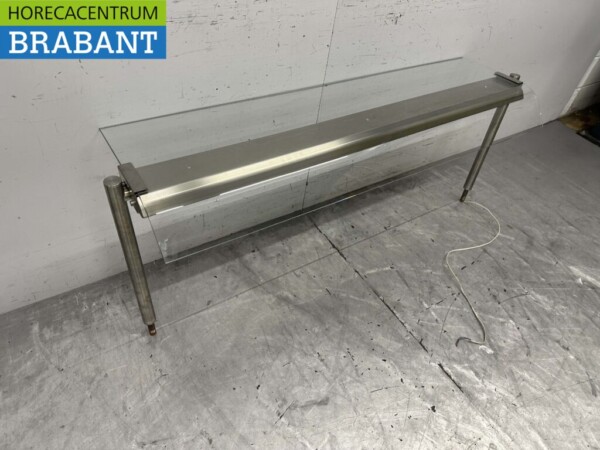 Stainless steel Glass superstructure with lighting 154 cm Horeca - Image 2