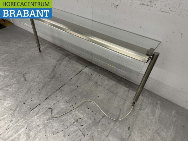 Stainless steel Glass superstructure with lighting 154 cm Horeca - Image 3