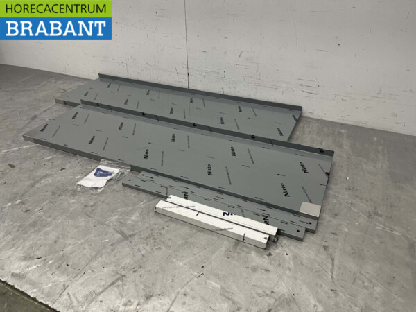 Stainless steel Double wall shelf 140 x 40 cm Horeca - Image 2
