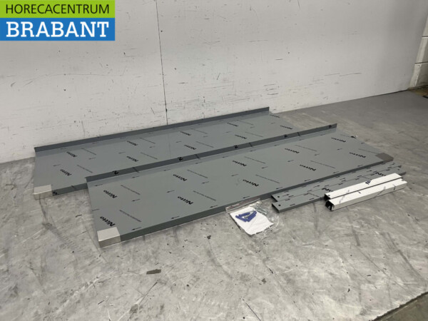 Stainless steel Double wall shelf 140 x 40 cm Horeca - Image 3