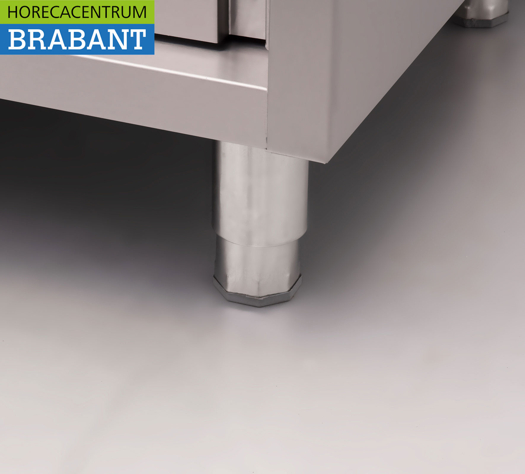 HCB Stainless Steel Polyethylene PE Work Cabinet Cabinet Cutting Table Premium-line 2 sliding doors 3 drawers 200 cm Catering Butchery - Image 7