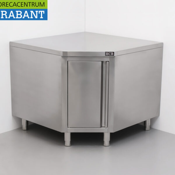 HCB Stainless Steel Work Cabinet Premium-line Corner Cabinet Folding 100 x 100 cm Catering