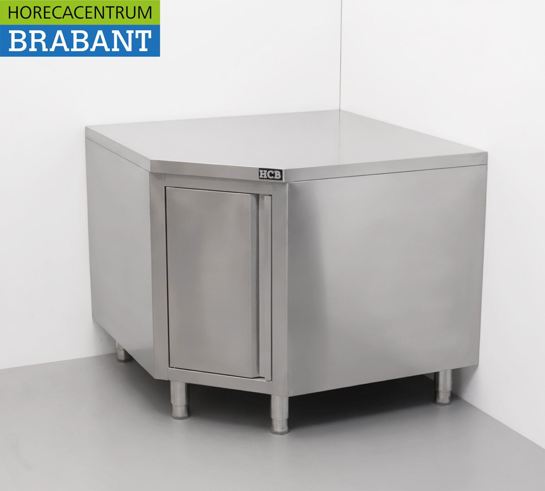 HCB Stainless Steel Work Cabinet Premium-line Corner Cabinet Folding 100 x 100 cm Catering - Image 2