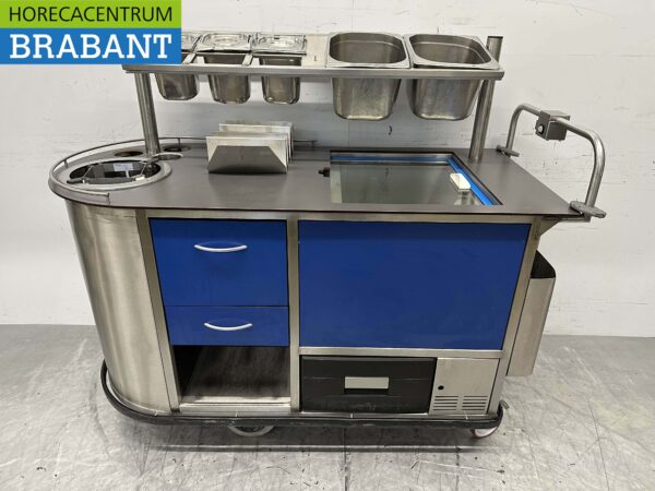 Stainless steel Catering trolley Self-propelled Battery warming cabinet bain marie 10 x 1/1 GN 230V Horeca