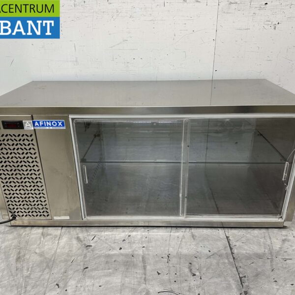 Stainless steel Afinox Refrigerated Display Case Pastry Display Case 120 cm 230V Horeca