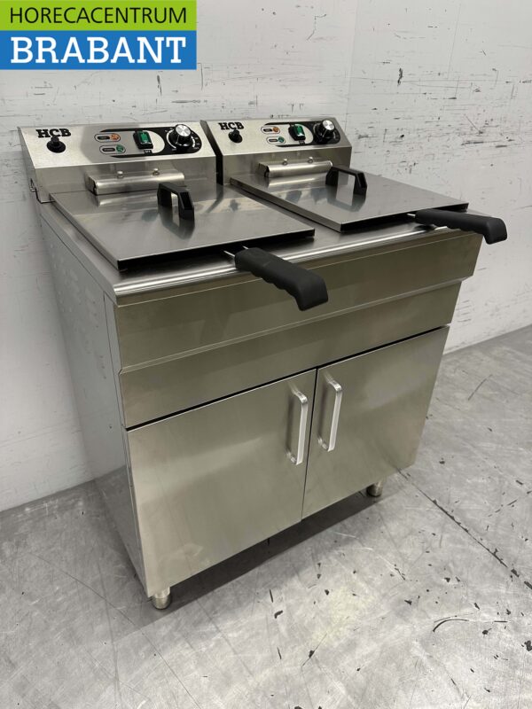 HCB Stainless Steel Double Fryer Frying 2 x 16 liters 230V Catering - Image 3