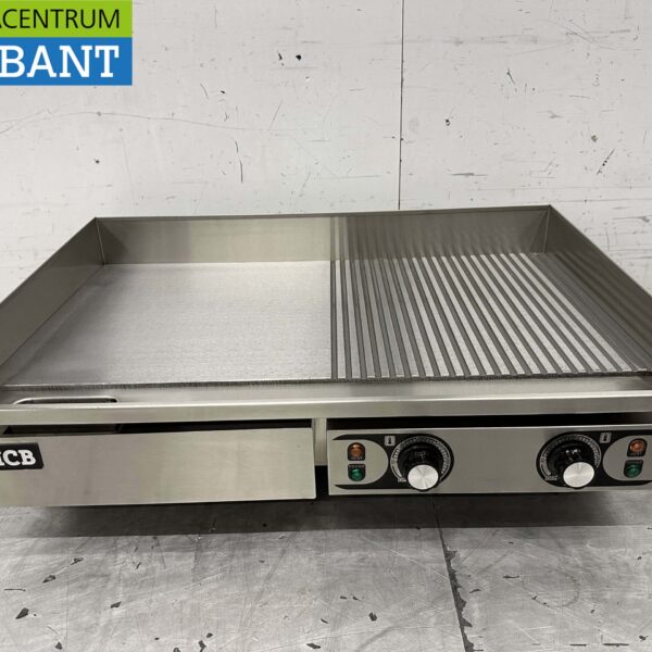 Stainless steel Griddle Griddle 1/2 ribbed 73 cm 2 x 230V Horeca