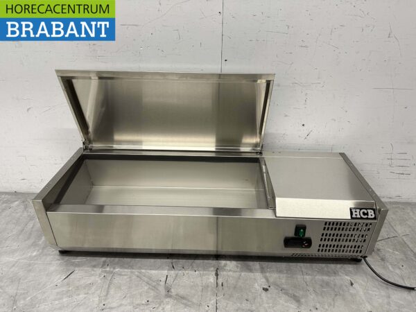 Stainless steel Top-up display case Top-up refrigerated display case saladière 4 x 1/4 GN 100 cm Horeca - Image 4