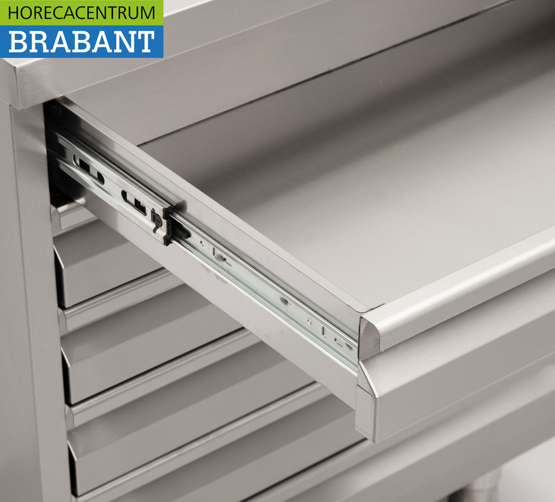 HCB Stainless Steel Work Cabinet Premium-line Drawer Cabinet 6 drawers for dough 70 cm Catering Pizzeria Bakery - Image 5