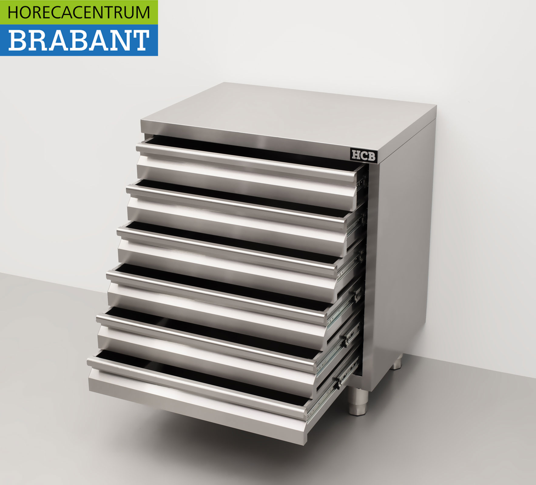 HCB Stainless Steel Work Cabinet Premium-line Drawer Cabinet 6 drawers for dough 70 cm Catering Pizzeria Bakery - Image 4