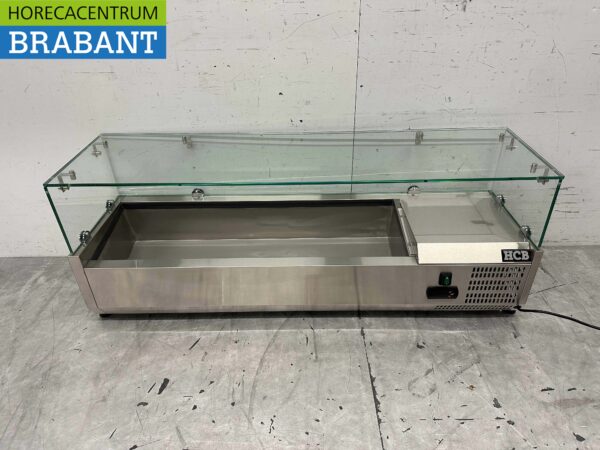 Stainless steel Top-up display case Top-up refrigerated display case saladière 5 x 1/4 GN 120 cm Horeca