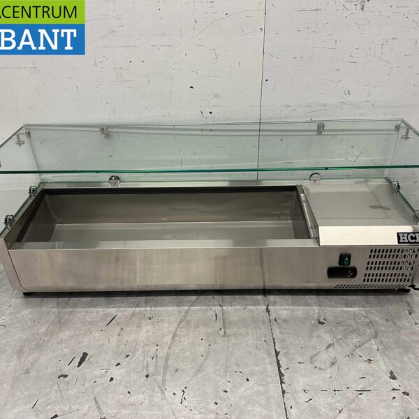 HCB stainless steel Top-up display case Top-up refrigerated display case saladière 5 x 1/4 GN 120 cm Horeca