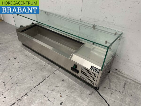 Stainless steel Top-up display case Top-up refrigerated display case saladière 5 x 1/4 GN 120 cm Horeca - Image 2