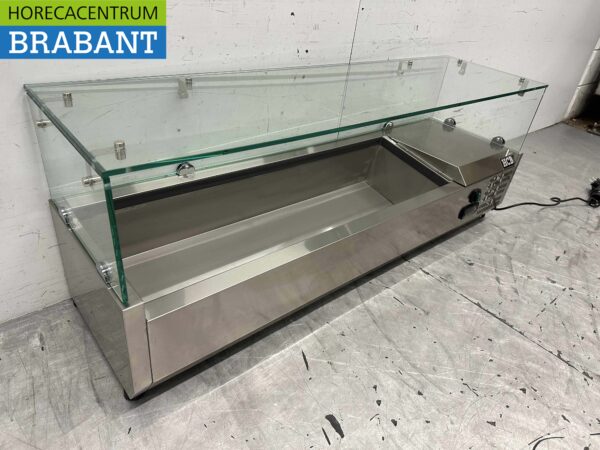 Stainless steel Top-up display case Top-up refrigerated display case saladière 5 x 1/4 GN 120 cm Horeca - Image 3
