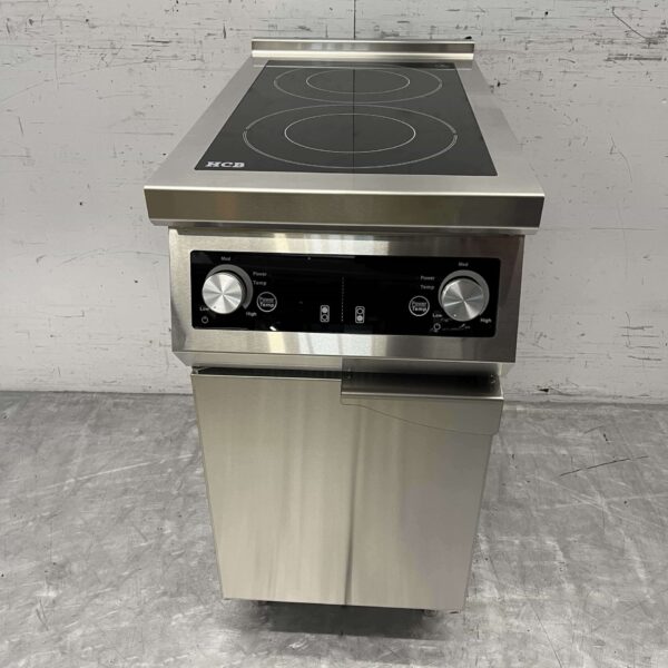 Stainless steel Induction stove hob 2 burners 8.5 kW 400V 40 cm Horeca