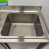 HCB Stainless Steel Sink Table Sink 2 Sliding Doors Premium-line 140 cm Horeca - Image 5