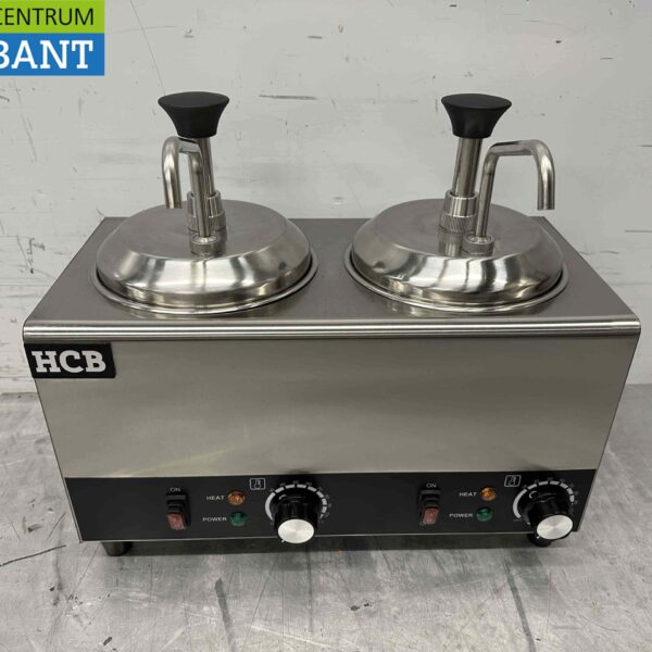 Stainless steel Heated Sauce Pump Sauce Warmer 2 x 2 liters Cheese Caramel Butter Chili Fondant 230V Horeca