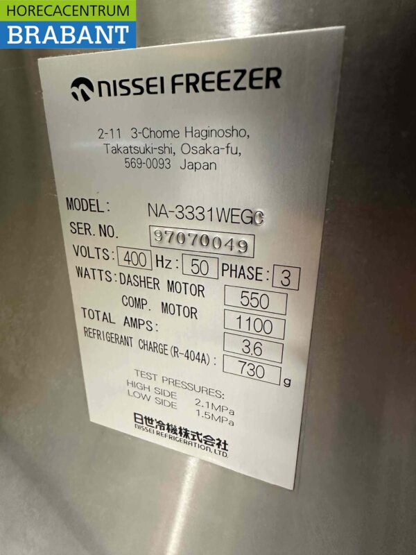 Stainless steel Nissei Soft ice cream machine Milkshake NA3331 NA-3331 400V Catering - Image 6