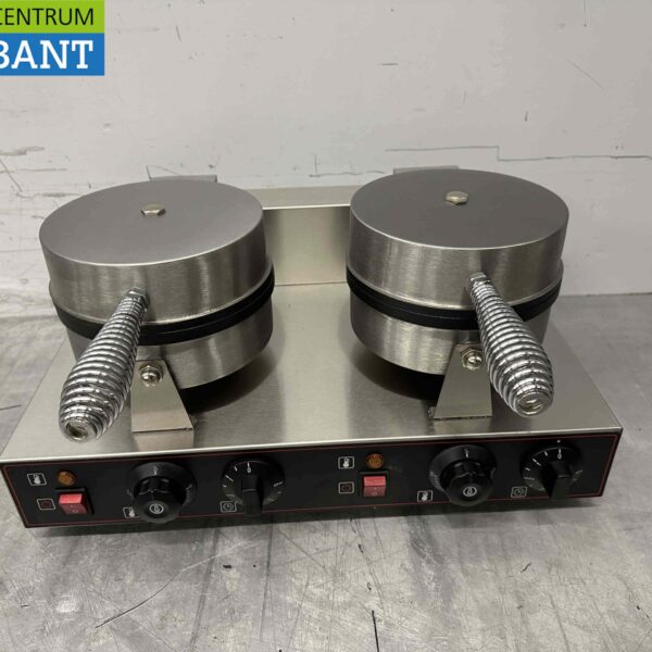 Stainless steel Double Waffle Iron with timer 230V Catering