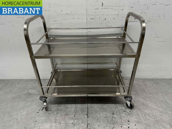 Stainless steel Serving trolley Serving trolley 2 tiers 95 cm Catering