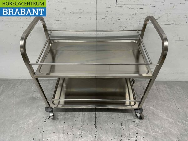 Stainless steel Serving trolley Serving trolley 2 tiers 95 cm Catering - Image 2
