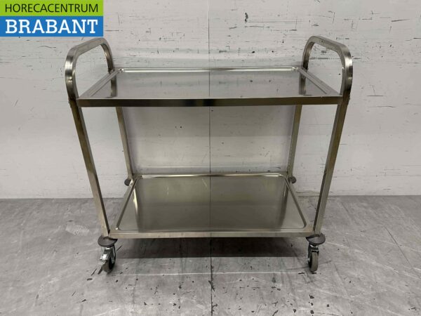 Stainless steel Serving trolley Serving trolley 2 tiers 95 cm Catering