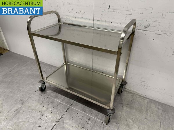 Stainless steel Serving trolley Serving trolley 2 tiers 95 cm Catering - Image 2