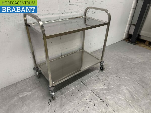 Stainless steel Serving trolley Serving trolley 2 tiers 95 cm Catering - Image 3