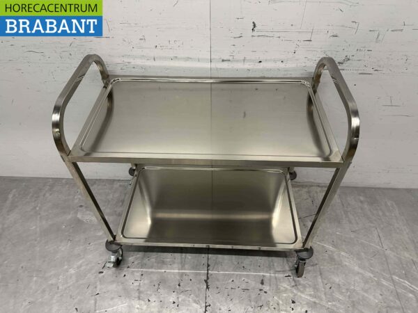 Stainless steel Serving trolley Serving trolley 2 tiers 95 cm Catering - Image 4