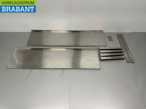 Stainless steel Double Wall Shelf Basic-line 150 x 40 cm Horeca