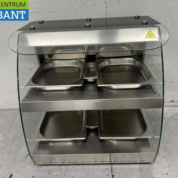 Stainless steel Deluxe warming display case 4 x ½ GN 63 cm 230V Catering