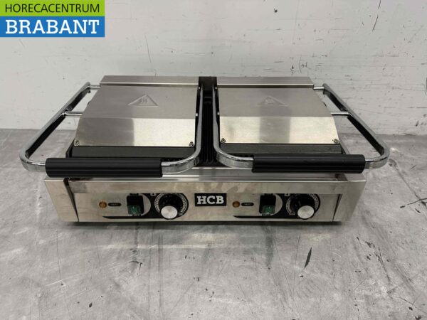 Stainless steel Double Contact Grill Panini Grill Ribbed 230V Catering