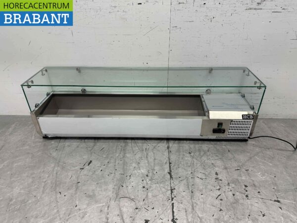 Stainless steel Top-up display case Top-up refrigerated display case saladière 7 x 1/4 GN 150 cm Horeca