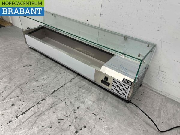 Stainless steel Top-up display case Top-up refrigerated display case saladière 7 x 1/4 GN 150 cm Horeca - Image 2