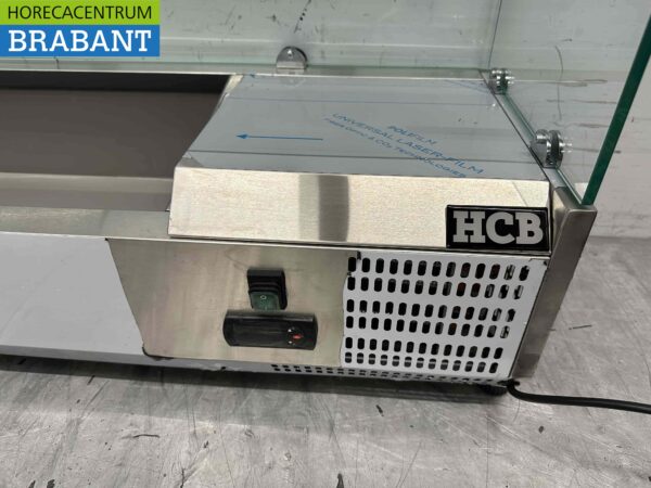 Stainless steel Top-up display case Top-up refrigerated display case saladière 7 x 1/4 GN 150 cm Horeca - Image 4