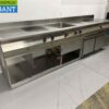 Stainless steel MKN Baking line Double electric stove Induction and roaster and refrigerated workbench 300 cm 230/400V Catering - Image 2