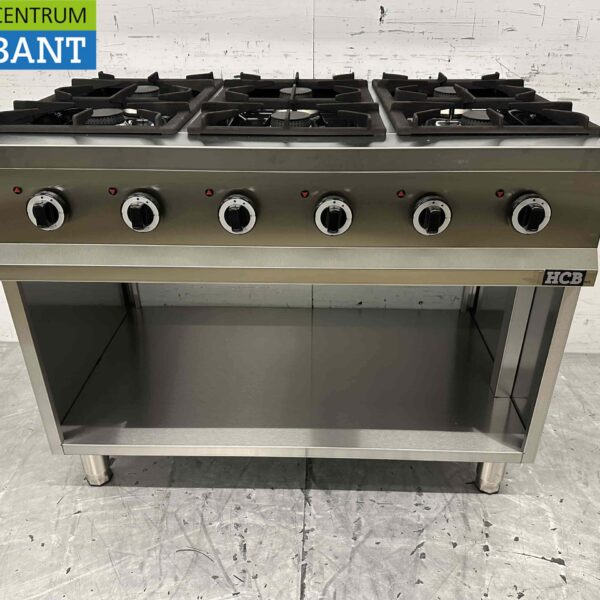 Stainless steel 6 burner gas stove 700 Series 110 cm 36 kW Horeca
