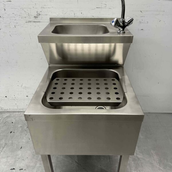 Stainless steel HCB Double Sink Sink Drainer Pourer combi Faucet 50.5 cm Horeca