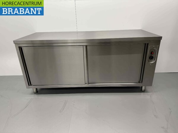 Stainless steel warming cabinet Plate warming cabinet 2 sliding doors Premium-line 180 cm Horeca