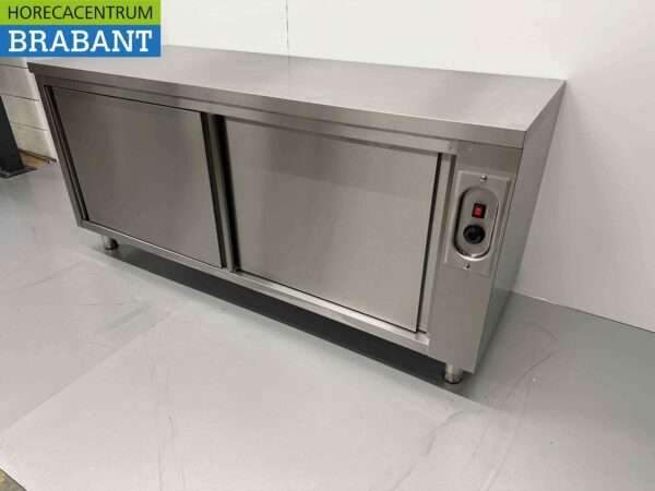 Stainless steel warming cabinet Plate warming cabinet 2 sliding doors Premium-line 180 cm Horeca - Image 2