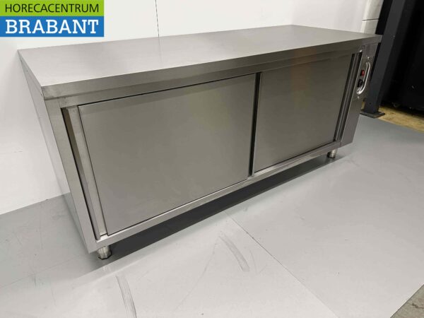 Stainless steel warming cabinet Plate warming cabinet 2 sliding doors Premium-line 180 cm Horeca - Image 3