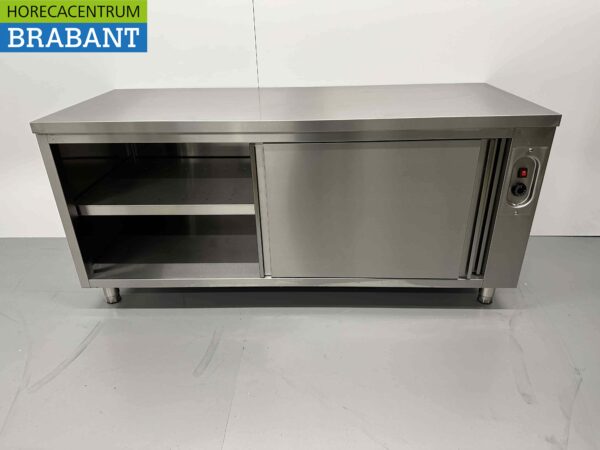 Stainless steel warming cabinet Plate warming cabinet 2 sliding doors Premium-line 180 cm Horeca - Image 4