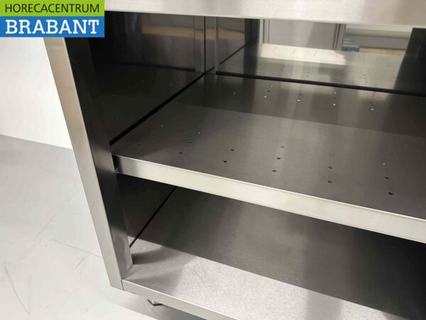 Stainless steel warming cabinet Plate warming cabinet 2 sliding doors Premium-line 180 cm Horeca - Image 5