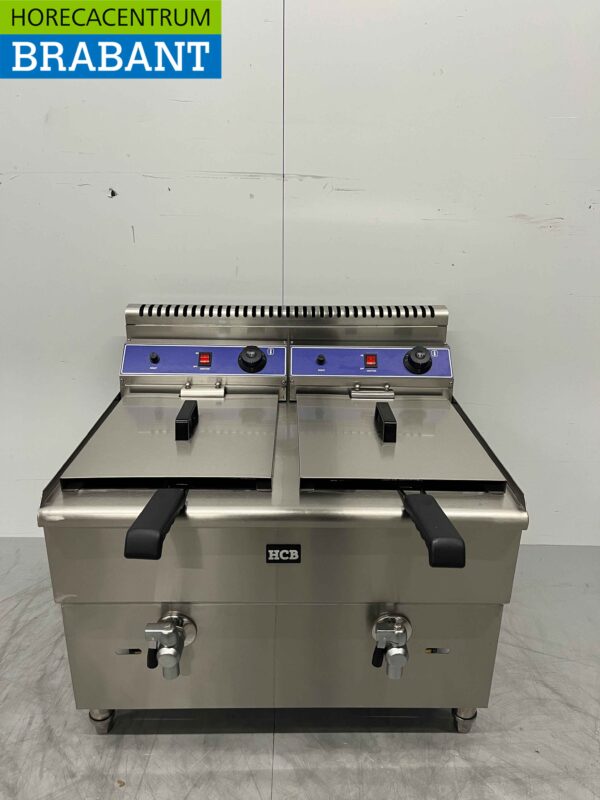 Stainless steel Double Fryer Frying 2 x 14 liters PROPAAN GAS Catering