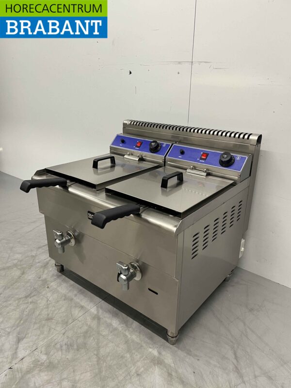 Stainless steel Double Fryer Frying 2 x 14 liters PROPAAN GAS Catering - Image 2