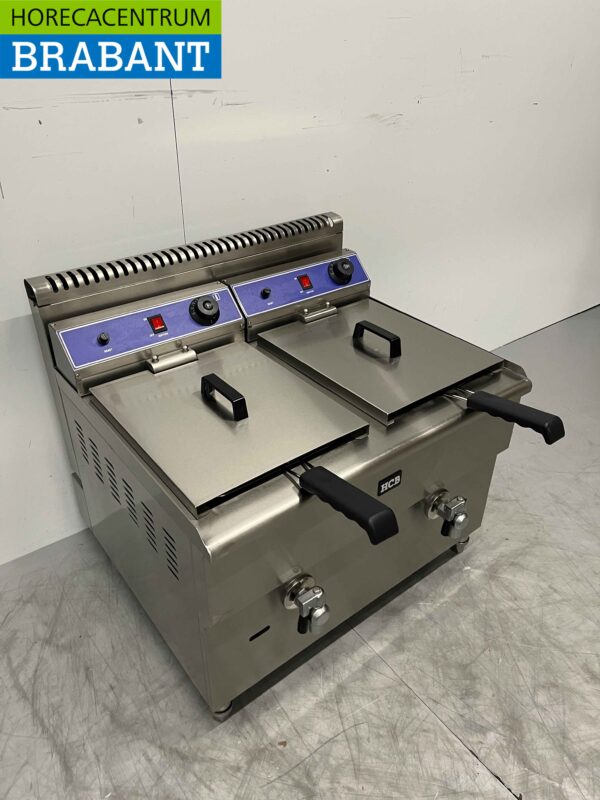 Stainless steel Double Fryer Frying 2 x 14 liters PROPAAN GAS Catering - Image 3