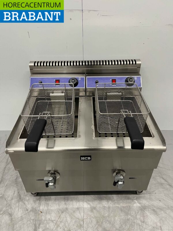 Stainless steel Double Fryer Frying 2 x 14 liters PROPAAN GAS Catering - Image 4