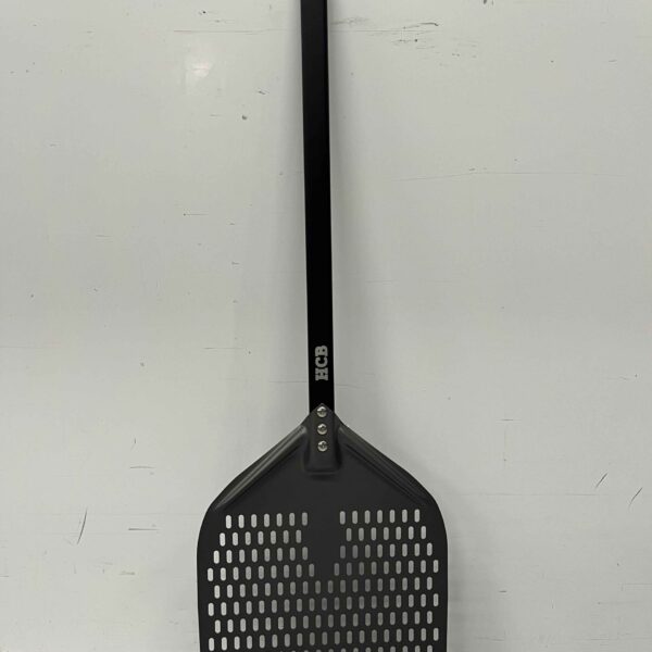 Pizza shovel hard anodized, perforated blade 30 cm, handle length 60 cm Horeca