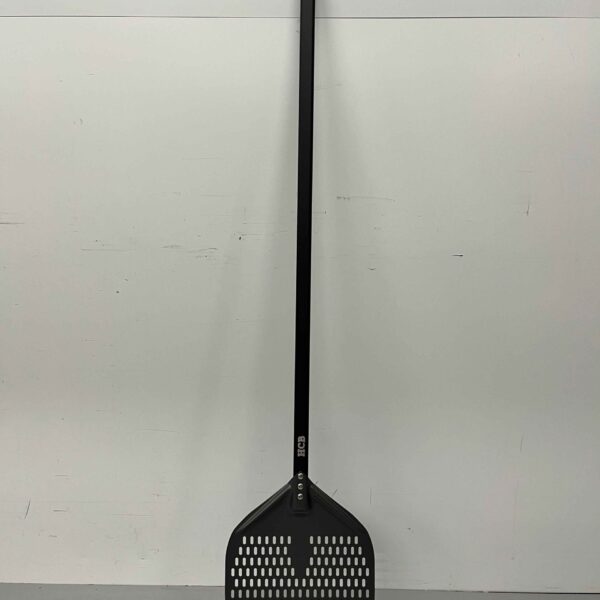 Pizza shovel hard anodized, perforated blade 30 cm, handle length 120 cm Horeca