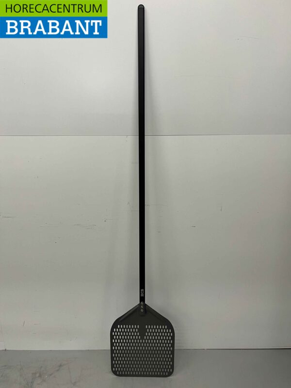 Pizza shovel hard anodized, perforated blade 35 cm, handle length 150 cm Horeca
